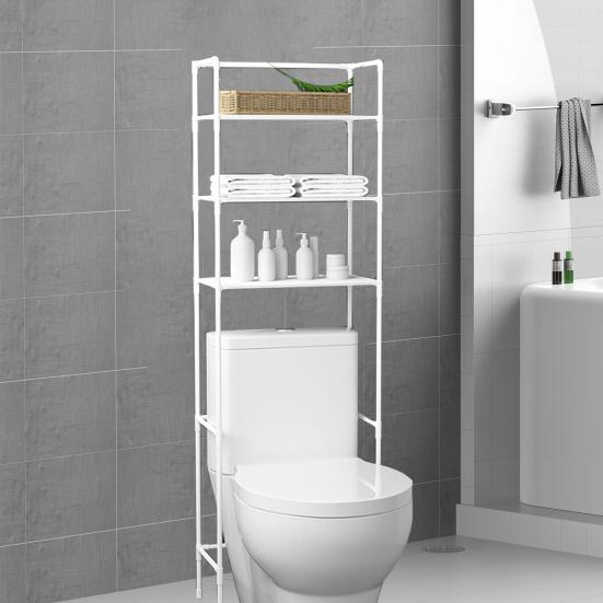 Bathroom Storage Rack Large-Capacity Strong Load-bearing Easy Installation Multi-Layered Freestanding Over-Toilet Storage Shelf