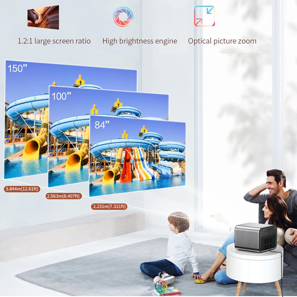 Vivicine X5 Full HD 1080P DLP Projector 2200 ANSI Lumens Android TV 11.0 3D 4K Supported Smart Home Theater Projector