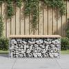 VidaXL Design Gabion Garden Bench 103x44x42 Cm Solid Pine Wood 834359