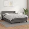 3130659 vidaXL Divan Bed with Mattress Grey 140x190 Cm Faux Leather