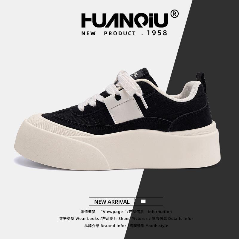 Global Platform Casual Board Shoes Women's ZHQ68209 Spring New Student Height Increase Versatile Height Increase Casual Women's Shoes