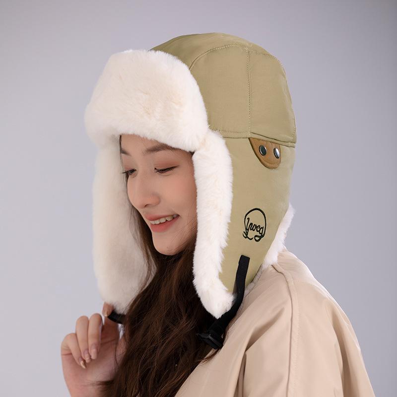 Winter New Thick Plush Hat, Warm and Windproof Hat, Outdoor Cold Resistant Cotton Lei Feng Hat