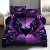 Three-Piece Purple Wing Digital Printing Bedding Home Textile Three-Piece Set