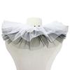 Women Victorian Ruffle Mesh Fake Collar Shawl Vintage Renaissance Black White Tulle Clown Cosplay Neck Ruff Choker Shawl