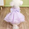 Satin Princess Dress Big Bow Puppy Skirt Fairy Dress Cat Dog Wedding Dress  For Cat Dog