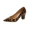 Fashion Autumn Sexy Leopard Women High Heels Elegant Office Pumps Woman Pointed Toe Thick Heel Singles Shoes Plus Size 42