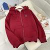 Women's Winter Lining Padded Thickened Jacket Plus Size Loose Hooded Warm Jacket