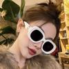 Fashionable and Minimalist Oval Frame Sunglasses, Summer Dopamine Wearing, Sunglasses, Large Frame Street Photography Glasses