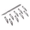 10pcs Carbon Steel Surgical Scalpel Blades Chisel PCB Dissecting Tool+1pc Handle
