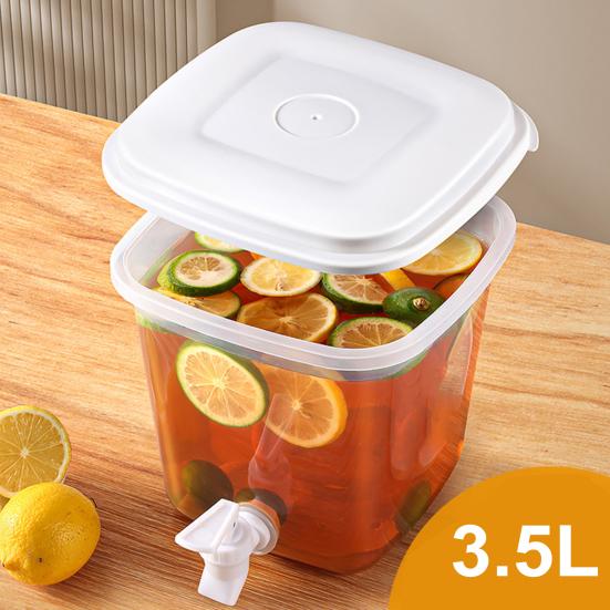 3.5L Drink Dispenser Fridge Beverage Liquid Container with Spigot Cold Water Pitcher for Home Party Outdoor