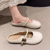 French Gentle Half Slippers Women's New Summer Wear High-end Single Shoes Temperament Celebrity Half Drag Versatile Flat Bottom