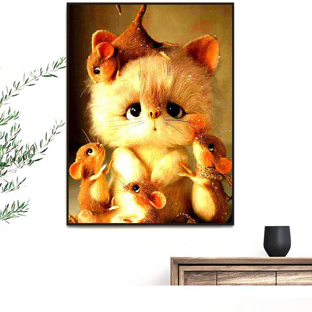 Diamond Animals Full Round Drill 5d Diamond Painting Cat Arrivals Crystal Embroidery Cross Stitch