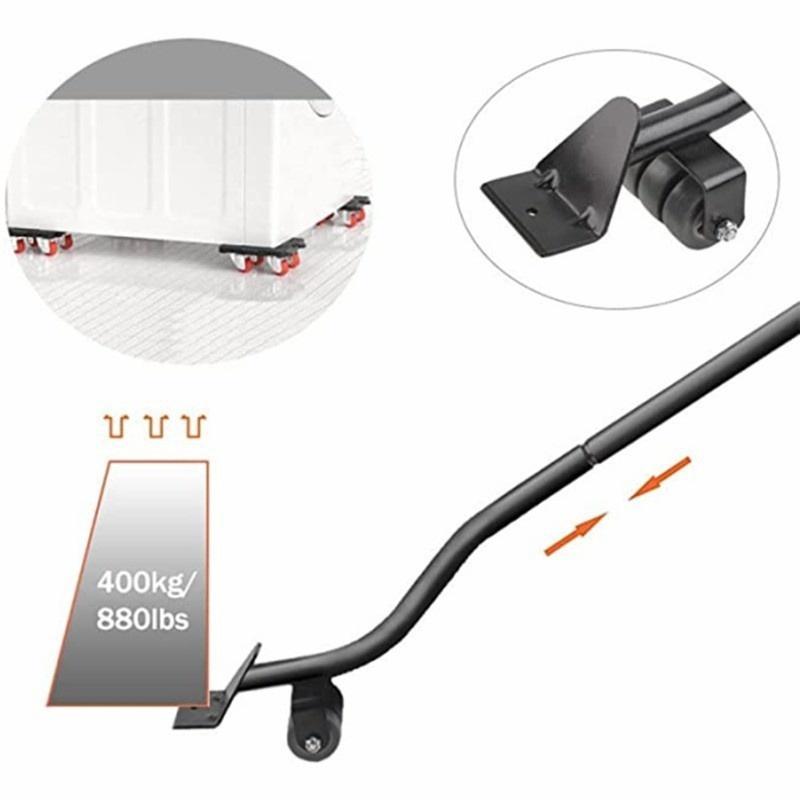6 Pcs Furniture Moving Transport Roller Set Removal Lifting Moving Tool Set Wheel Bar Mover Moving Heavy Stuffs Device Hand Tool