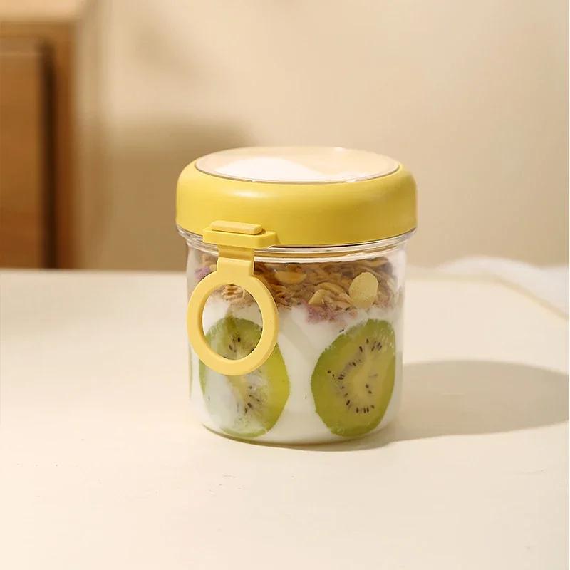 Портативная чашка для овсянки, хлопьев, орехов, йогурта, салата, чашка с вилкой, герметичная коробка для пикника, контейнер для хранения еды для студентов