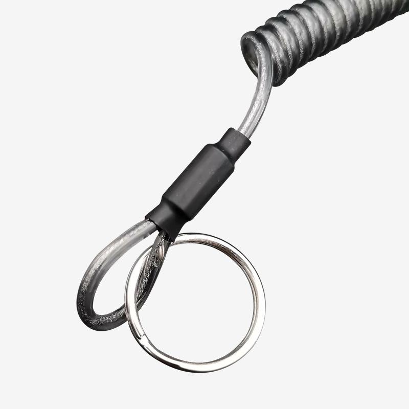 Retractable Elastic Steel Cable Fishing Lure Clamp with Anti-Lost Spring Rope