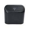 Car Trash Bin Hanging Vehicle Garbage Dust Case Storage Box Black ABS Square Pressing Type Trash Can Auto Interior