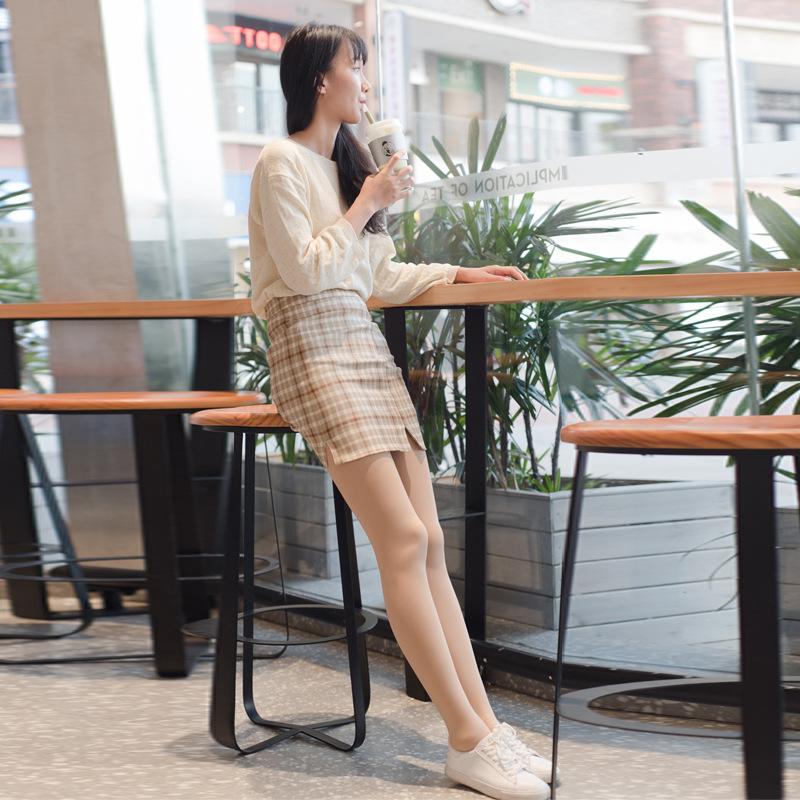 Women Autumn Winter Warm Thicken Fleece Leggings Pantyhose High Waist Elastic Hip Outer Wear Bare Leg Socks Pants Solid Color