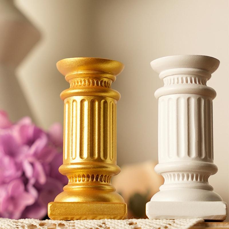 Roman Pillar Greek Column Statue Candle Holder Resin Figurine Home Desktop Decor Ornament Photography Prop Architectural Detail