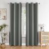 Set of 2 92% Room Darkening Blackout Curtains Thermal Insulated, Heavy Panels, Grey