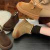 Warm Non-slip Heightening White Thick-soled Snow Boots Women's 2025 New Winter Short Tube Piled Thickened Cotton Shoes