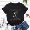 Cat Touch My Coffee I Will Slap You So Hard Print T-shirts for Women Fashion Casual Short Sleeve Tops Summer Ladies T-shirt Tops