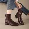 Fashion Women Short Boots 2024 Winter New PU Leather Thick Sole British Style Comfort Fashion Ankle Boots Street Walking Casual Shoes