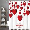 Valentine's Day Love Shower Curtain, Bathroom Decorative Shower Curtain, Waterproof Shower Curtain with Hooks