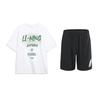 Versatile Comfortable Short Sleeve T-Shirt With Large Logo And Solid Mark Five-Point Shorts Casual Sports Set Unisex Sets AHSU803-1+YKSU157-2