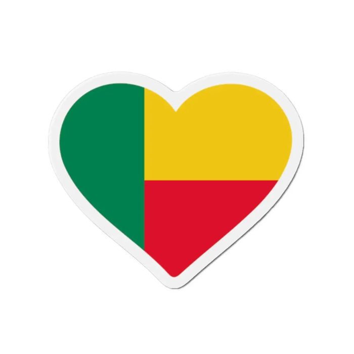 Aimant Coeur Drapeau Bénin - Multicolore - 9 Cm - 50 Pièces - Résine Synthétique - Mixte
