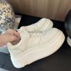 Versatile Sports Casual Shoes Heightening Velvet Internet Celebrity Board Shoes Soft Leather Platform White Shoes Women's Shoes 2025 Autumn New