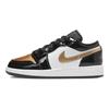 Air 1 Low SE GS Gold Toe Kids Sneakers Black Metallic-Gold White DR6970-071