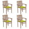 Day and Night - Day and Night Stackable Garden Chairs 4 Units Solid Teak Wood with Cushions