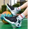 Outdoor Youth Basketball Shoes Men's Mid Top Lace Up Anti Slip Sports Shoes Men's Breathable Trendy Thick Soled Men's Shoes