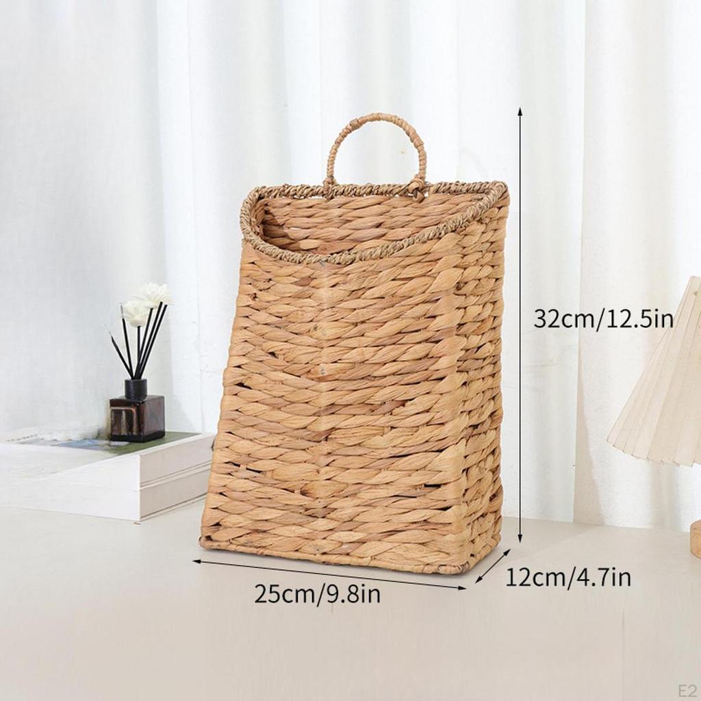 Woven Hanging Basket Front Door Organizer Portable Rustic Versatile Wall Planter