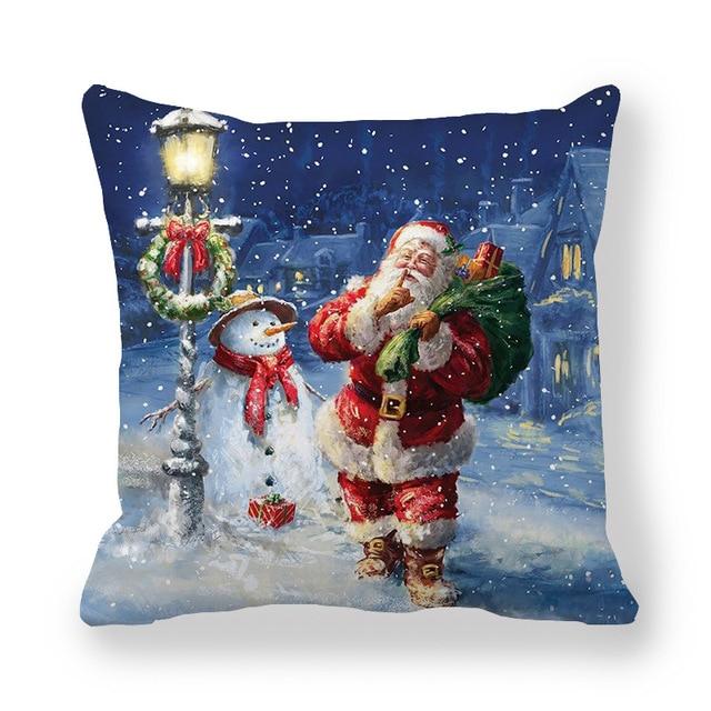 Christmas Ornament Navidad Noel Xmas Gifts Christmas Cushion Cover Merry Christmas Decorations for Home