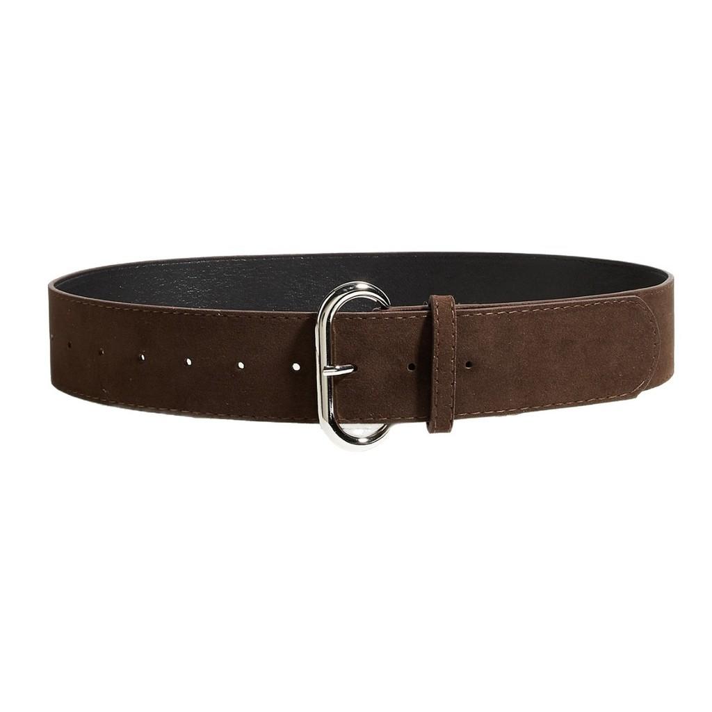 Street Style Retro Solid Color Suede Women Casual Wide Belt For Daily Outfits