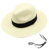 Beach Sun Straw Hat for Women Wide Brim Sun Protection Woven Hat Summer Foldable Packable Roll Up Cap for Travel