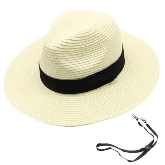 Beach Sun Straw Hat for Women Wide Brim Sun Protection Woven Hat Summer Foldable Packable Roll Up Cap for Travel