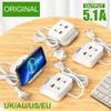 5.1A Fast Charging USB C Charger PD 4 Ports Wall Socket Mobile Phone Type C Charger Adapter Power Strip for iPhone 16 Samsung