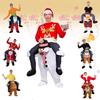 Santa & Reindeer Ride-On Pants Costume: Funny Christmas Snowman & Halloween Carry Me Outfit