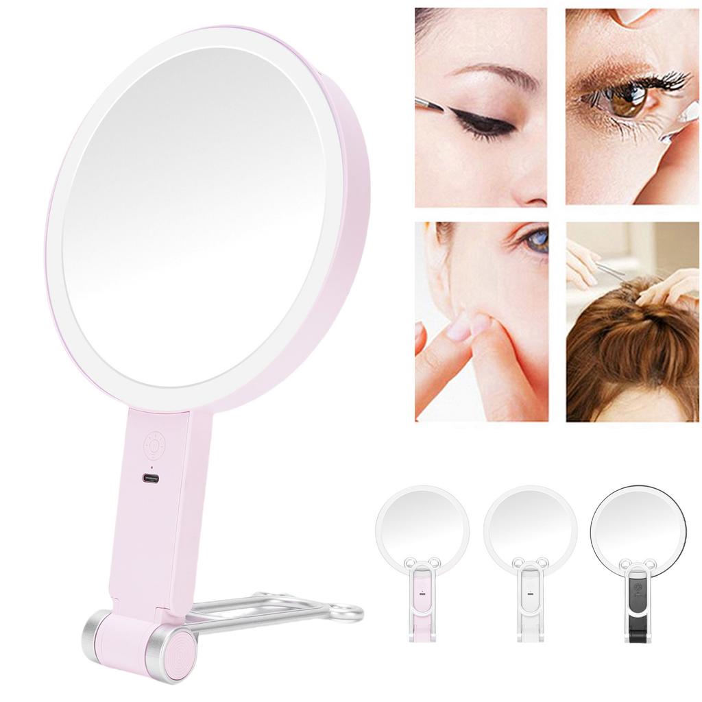 Lighted Magnifying Makeup Mirror Double Sided 1X 30X LED Mirror USB Rechargeable 3 Color Temperature