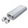 Beat In Power Bank Super Miniature and Complete WirelessEarphones Silver