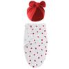 Pack of 2pcs Baby Blanket Set with Bowknot Beanie Hat Soft Breathable Sleepsack 0-1 Year Newborns Wrap Towel & Bonnet