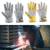 Grey Yellow Welding Gloves Heat-Resistant Work Gloves Tool Anti-cutting Glove  Workplace
