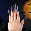 10Pcs Halloween Witch False Nail Tips Zombie Cosplay Full Cover Stiletto Nails Artificial Nails