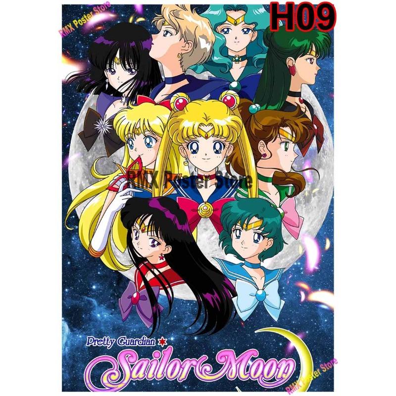 Classic Anime Sailor Moon Poster White Coated Paper Cartoon  Girl Poster Wall Stickers Home Room Bar Decoration Art Painting