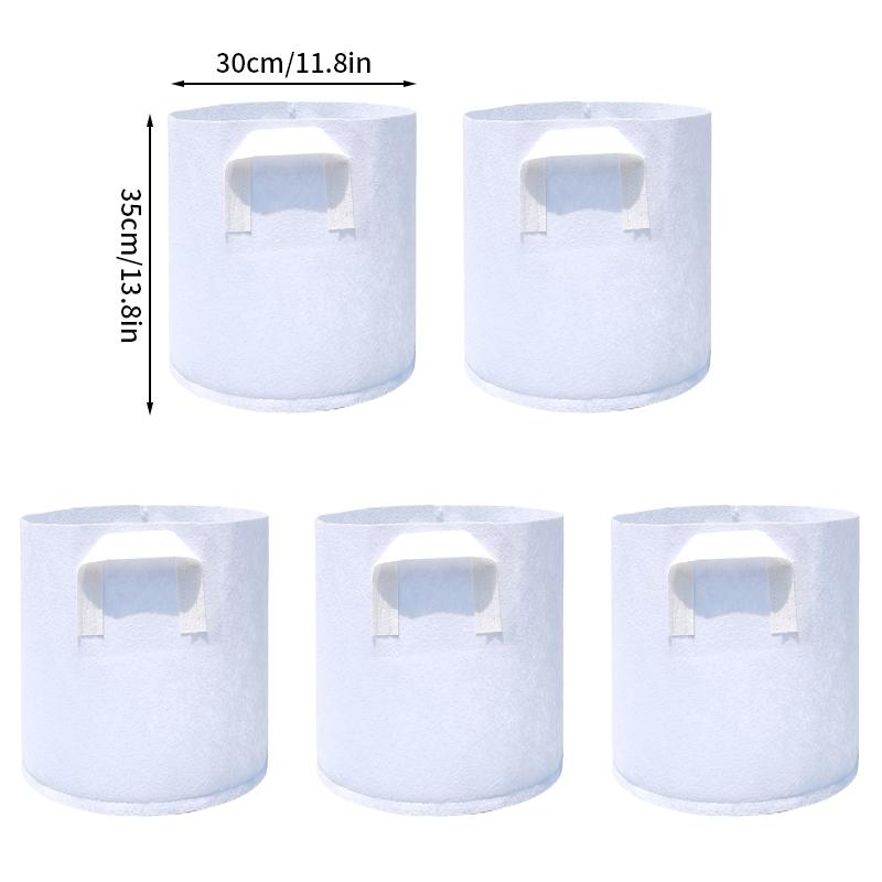5PCS Non-woven Fabric Tree Planting Bags Thickened White Large Saplings Seedling Pots Garden Flower Pots Nursery Grow Bags