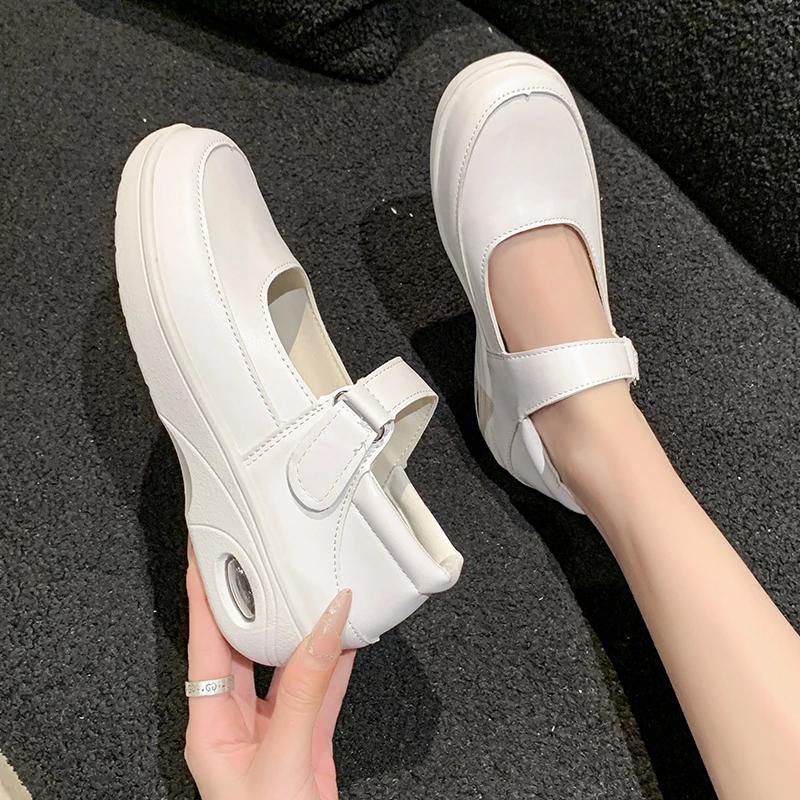 Round Toe Casual Flat Spring and Autumn Women's Shoes 2024  Solid Color Versatile Fashion Solid Color Shallow Mouth Flat Shoes