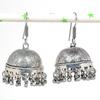 Natural Indian Look Jhumki Gemstone Silver Tribal Bali Earring 1.89" Q0b41