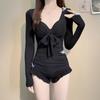Summer Long Sleeves 3D Butterfly Swimsuit Women One Piece Bodysuit Zipper Swimwear Girl Swimming Bathing Suit